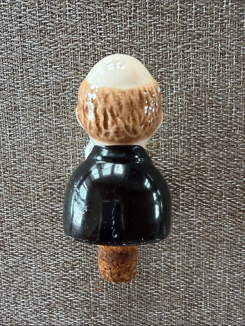 Vintage 1980's Ceramic Butler Bottle Stopper Charming!